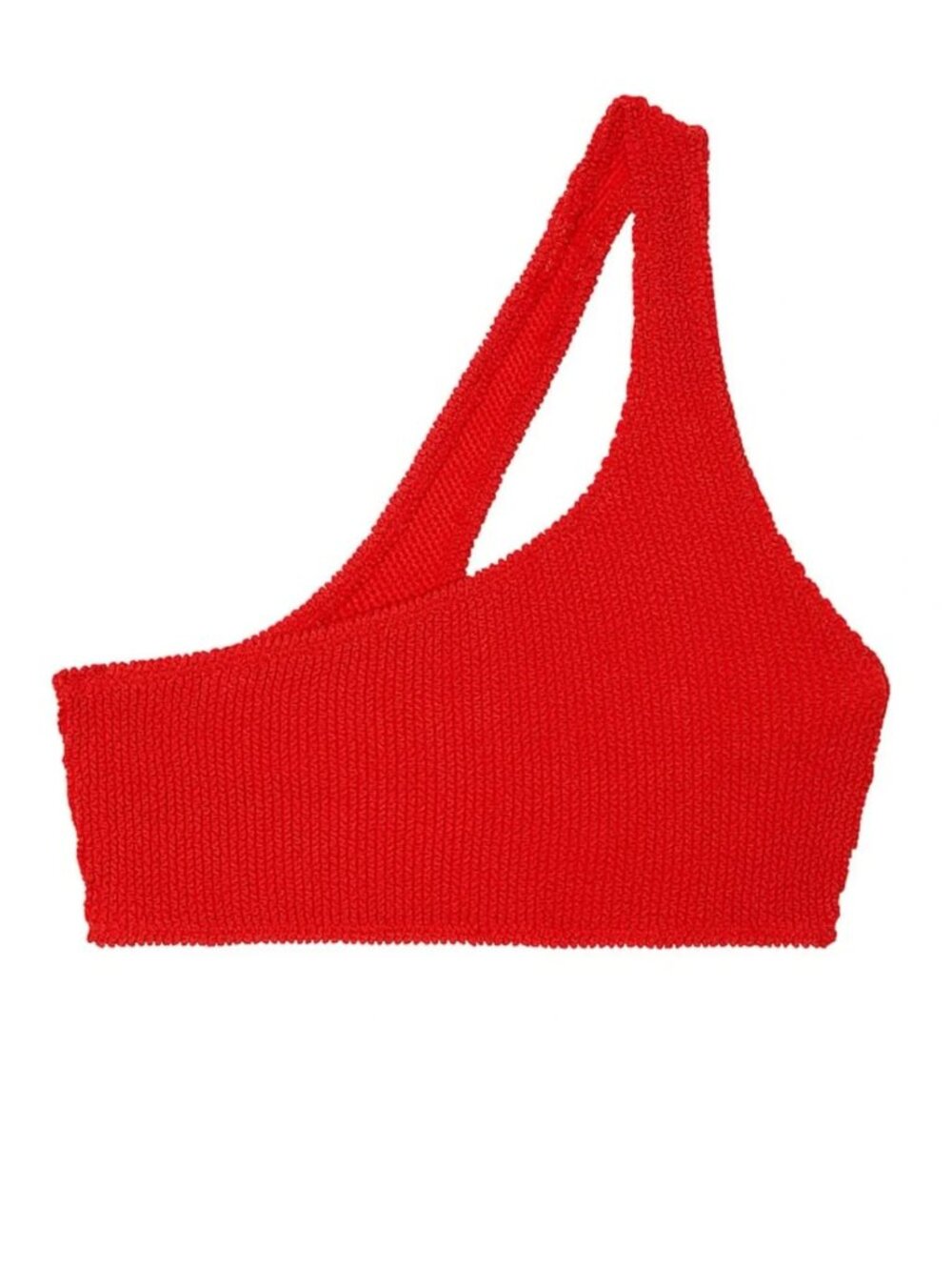 NWT Good American Swim Ribbed One Shoulder Red Bikini Top XXL
